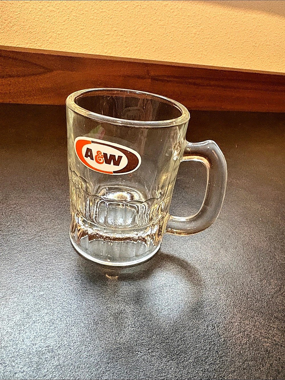 A&W Vintage A&W Root Beer Mini Glass Mug Logo Glass Mug Clear
